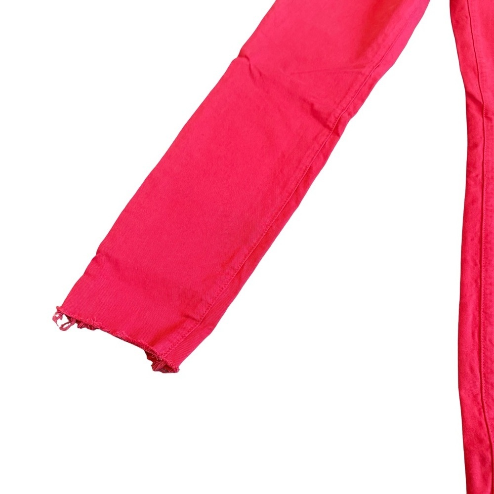 Frame Denim Le High Skinny Vintage Red Jeans Pants Stretch Raw Hem SIze 28 Women - Picture 5 of 14